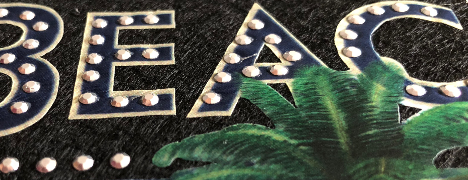 Patch ricamate e in tessuto Miami Beach Florida dettaglio borchie