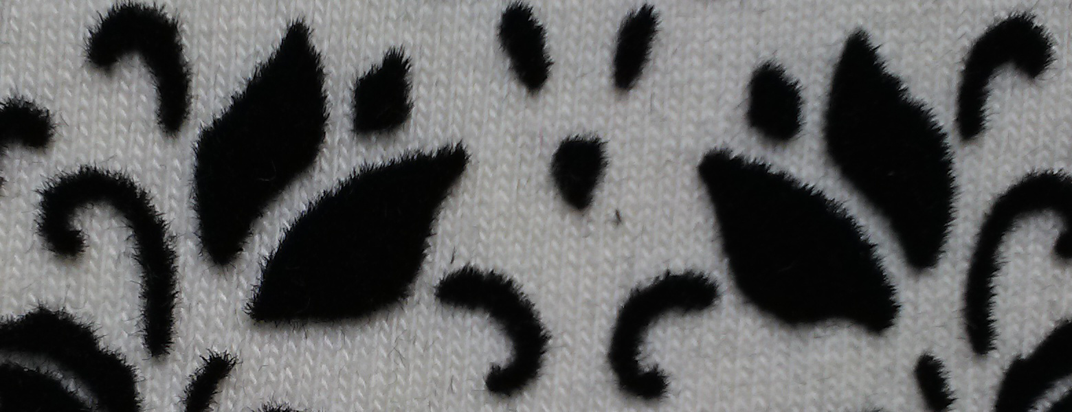 Transfer serigrafico floccato dettaglio